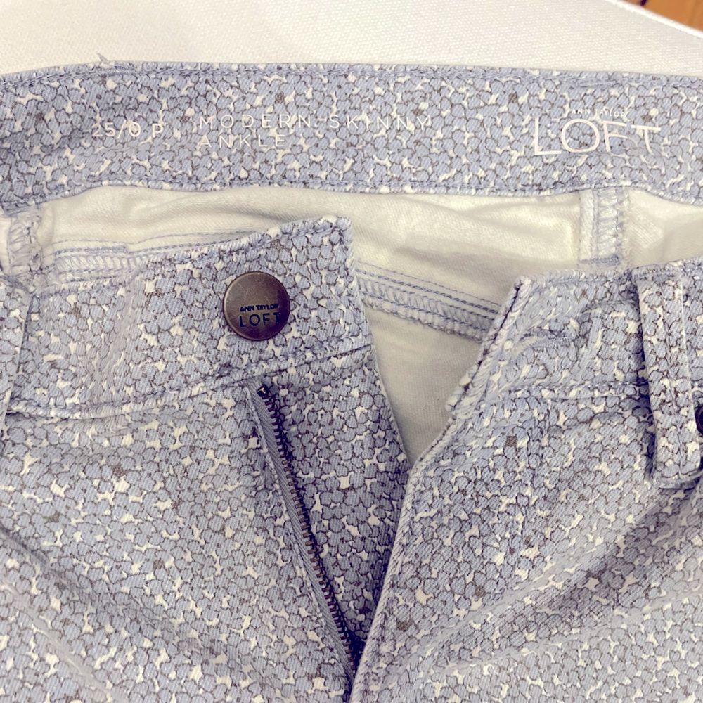 LOFT modern skinny ankle pants, high-rise, floral print 0P / 25